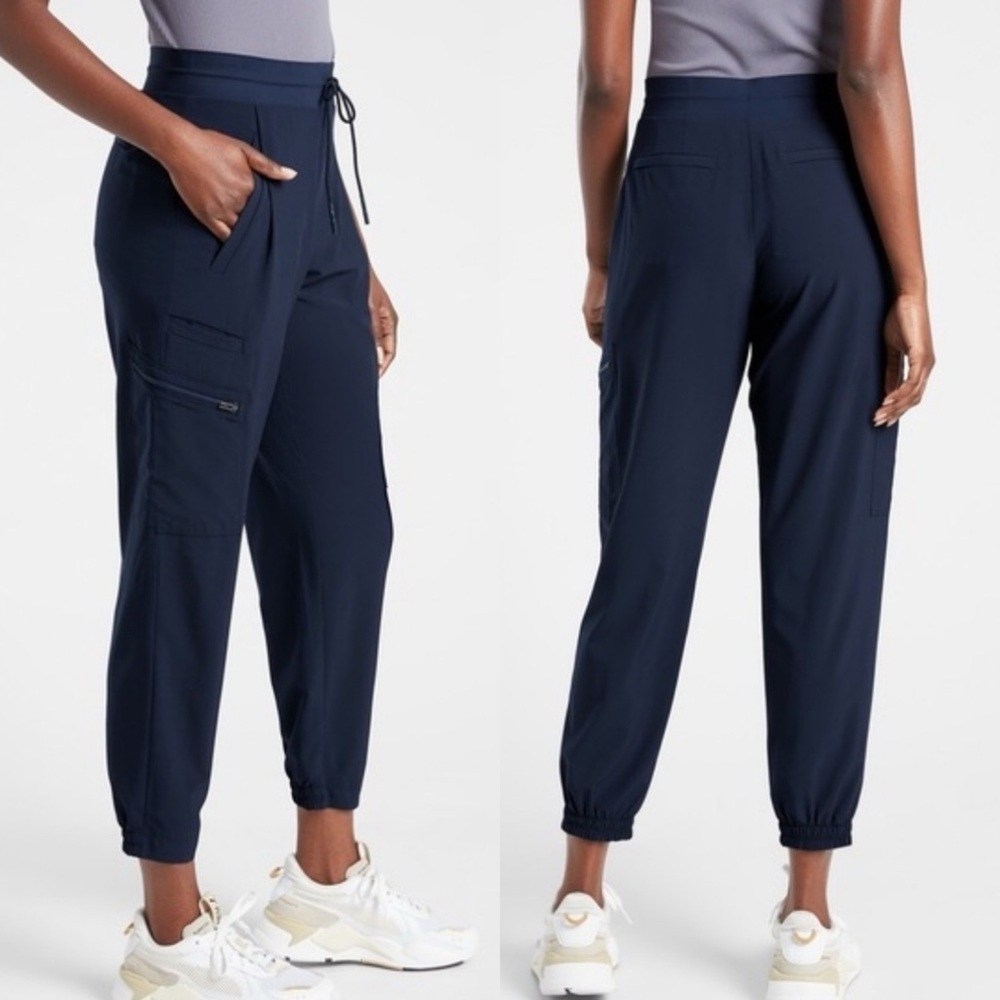 Athleta Navy Blue Venture Lightweight drawstring Travel Jogger Pant size 6